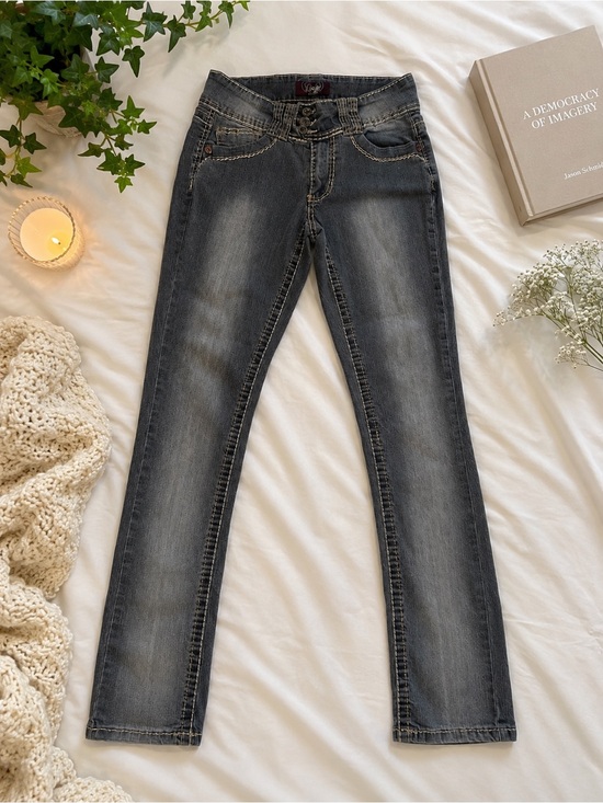 Angels Denim - Angels Women's Skinny Jeans in Washed Gray-Blue